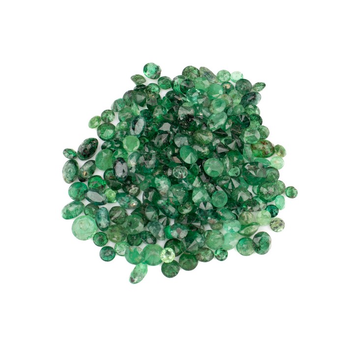 30.35ct Emerald Faceted Mixed-cut Parcel of Gemstones, mixed