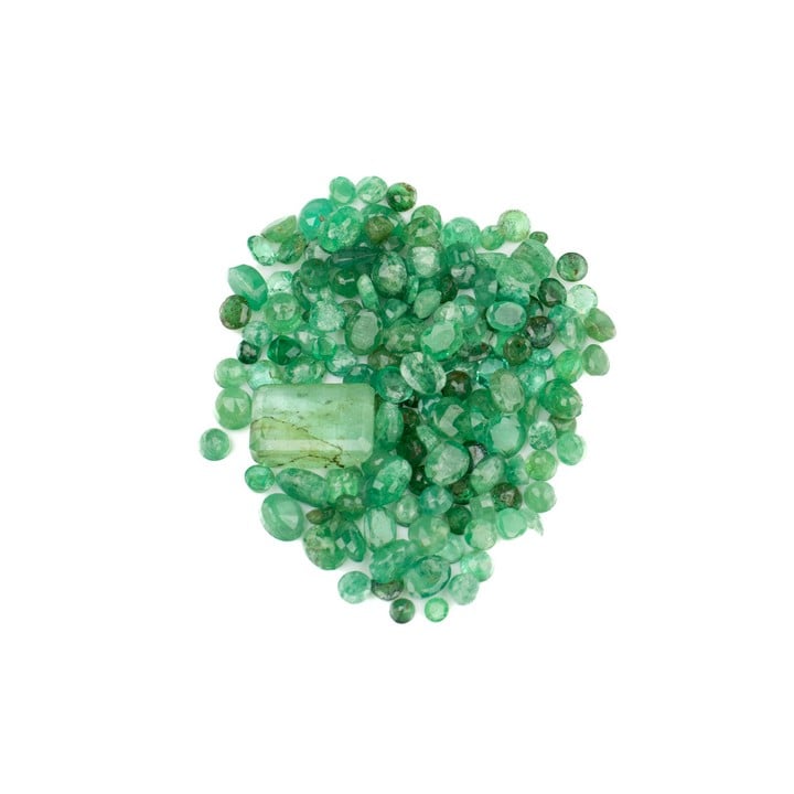 31.77ct Emerald Faceted Mixed-cut Parcel of Gemstones, mixed