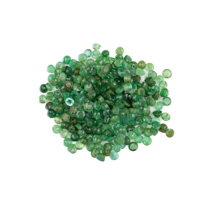 31.05ct Emerald Faceted Round-cut Parcel of Gemstones, 3mm