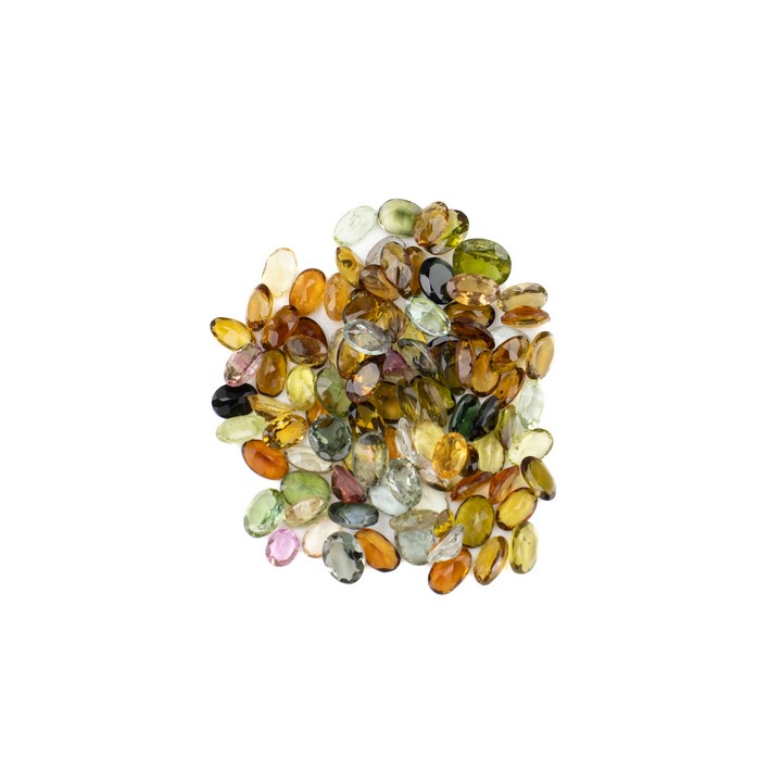 23.15ct Tourmaline Faceted Oval-cut Mixed Colour Parcel of Gemstones, 5x3mm