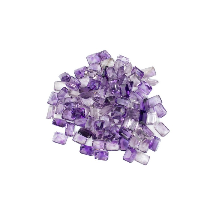 136.84ct Amethyst Faceted Octagon-cut Parcel of Gemstones, 8x6mm