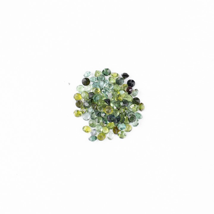 8.63ct Green Tourmaline Faceted Round-cut Parcel of Gemstones, 2.75mm