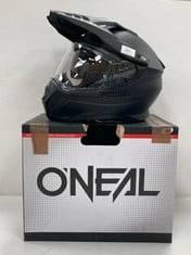 O'NEAL | MOTORBIKE HELMET | ENDURO TOURING ADVENTURE STREET | GOOD FIT, PINLOCK AND BLUETOOTH, INTEGRATED VISOR, ECE 22.05 | HELMET D-SRS SOLID V.24 | ADULT | BLACK | SIZE M - LOCATION 10A.