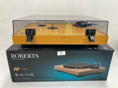 ROBERTS RADIO RT100 BLACK - TURNTABLE (BLACK, 33.45 RPM, 3.5 MM, AC, 448 MM, 366 MM) - LOCATION 2A.