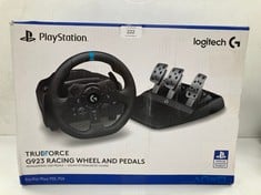 SET OF STEERING WHEEL AND PEDALS FOR PS4 AND PS5 OF LOGITECH BRAND - LOCATION 7A.