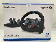 SET OF STEERING WHEEL AND PEDALS FOR PS3/ PS4/ PS5 OF LOGITECH BRAND - LOCATION 7A .