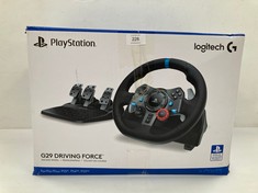 SET OF STEERING WHEEL AND PEDALS FOR PS3/ PS4/ PS5 OF LOGITECH BRAND - LOCATION 11A.