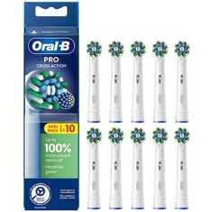 ASSORTMENT OF ORAL-B PRO CROSSACTION ELECTRIC TOOTHBRUSH REFILLS, PACK OF 10 HEADS, BLACK & WHITE - ORIGINAL - LOCATION 24A.