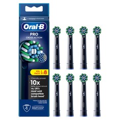 ASSORTMENT OF ORAL-B PRO CROSSACTION ELECTRIC TOOTHBRUSH REFILLS, PACK OF 8 HEADS, BLACK AND WHITE - ORIGINAL - LOCATION 20A.