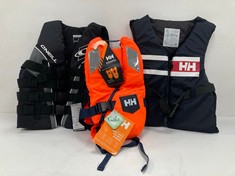 3 X LIFEJACKETS VARIOUS BRANDS AND SIZES INCLUDING NAVY BLUE HELLY HANSEN LIFEJACKET SIZE XL - LOCATION 8A.