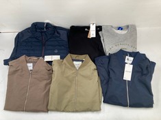 6 X JACK & JONES CLOTHING VARIOUS SIZES AND STYLES INCLUDING BLUE BOMBER JACKET SIZE L - LOCATION 45B.