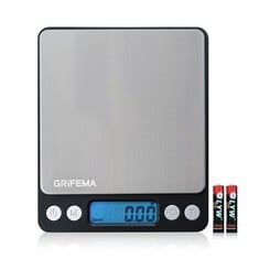 10 X GRIFEMA - KITCHEN SCALE WITH LCD DISPLAY, DIGITAL, SCALE WITH LID, STAINLESS STEEL, 0.01 - 500 G - LOCATION 38B.