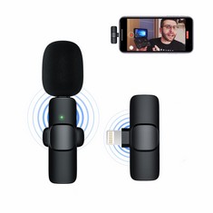 6 X WIRELESS LAVALIER MICROPHONE FOR IPHONE,PLUG PLAY CLIP ON SHIRT LAPEL MINI MIC FOR TIKTOK YOUTUBE FACEBOOK LIVE STREAMING VLOG VIDEO RECORDING,COLOUR BLACK - LOCATION 2B.