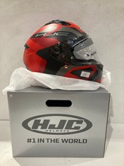 HELMETS MOTORBIKE HELMETS RED AND BLACK SIZE M - LOCATION 11B.