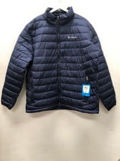 COLUMBIA POWDER LITE JACKET, MEN'S QUILTED JACKET, COLLEGIATE NAVY, XL - LOCATION 13C.