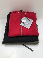 3 X GEOX JACKETS INCLUDING CRIMSON RED WOMEN'S JACKET SIZE 44 - LOCATION 37C.