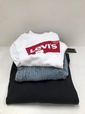 3 X LEVIS CLOTHING INCLUDING LEVIS SWEATSHIRT SIZE L BLACK - LOCATION 41C.