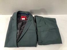 HUGO BOSS GREEN SUIT SIZE 102 (ONE BUTTON MISSING) - LOCATION 45C.