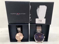 2 X TOMMY HILFIGER WATCHES MODEL TH.406.3.34.2934 AND TH.413.1.14.2990 (ONE IS MISSING PIECE ON THE STRAP AND THE OTHER HAS A LOOSE BACK) - LOCATION 6C.