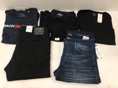 5 X JACK JONES CLOTHING ITEMS INCLUDING BLACK POLO SHIRT SIZE M - LOCATION 3C.