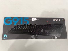 LOGITECH G915 LIGHTSPEED WIRELESS MECHANICAL GAMING KEYBOARD WITH LOW-PROFILE GL-TOUCH KEYS, ULTRA-SLIM DESIGN, 30-HOUR BATTERY LIFE, QWERTY LAYOUT IS - BLACK - LOCATION 40C.