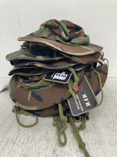 QTY OF HEADGEAR HELIKON BOONIE HATS IN CAMMO - UK SIZE MEDIUM: LOCATION - D2