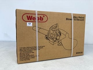 WEBB 26CC PETROL BLOWER & VACUUM(SEALED) - MODEL WEBV26 - RRP £159.99: LOCATION - BOOTH