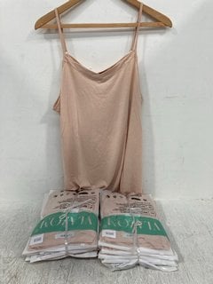 QTY OF LADIES VLAZOM LONG SPAGHETTI STRAP NIGHT DRESSES IN BEIGE: UK SIZE S/M: LOCATION - A7