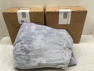 3 X ELECTRIC FLEECE OVERBLANKETS IN GREY -SIZE 160CM X 120CM: LOCATION - B2