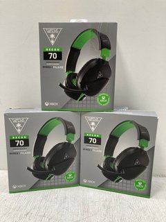 3 X TURTLE BEACH RECON 70 WIRED GAMING HEADSETS FOR XBOX: LOCATION - B3