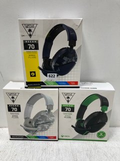 3 X TURTLE BEACH RECON 70 WIRED GAMING HEADSETS FOR XBOX: LOCATION - B3