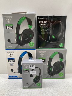 5 X ASSORTED GAMING HEADSETS TO INCLUDE TURTLE BEACH RECON 50X WIRED HEADSET FOR XBOX: LOCATION - B4