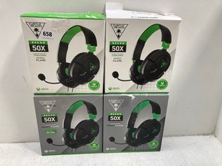 4 X TURTLE BEACH GAMING HEADSETS TO INCLUDE RECON 50X WIRED HEADSET FOR XBOX: LOCATION - B4