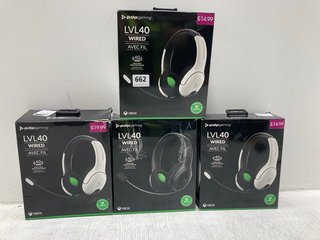 4 X PDP GAMING LVL40 WIRED GAMING HEADSETS FOR XBOX: LOCATION - B5