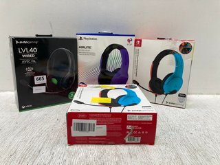 4 X ASSORTED GAMING HEADSETS TO INCLUDE LVL-40 WIRED STEREO HEADSET FOR NINTENDO SWITCH: LOCATION - B5