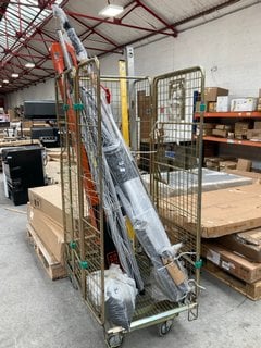 CAGE OF ASSORTED OUTDOOR ITEMS TO INCLUDE BLACK + DECKER 800W POLE SAW AND HILKA 72" SPIRIT LEVEL ( CAGE NOT INCLUDED ): LOCATION - B3