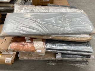 PALLET OF ASSORTED BED HEADBOARDS IN VARIOUS COLOURS: LOCATION - A2 (KERBSIDE PALLET DELIVERY)