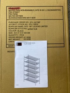 JOHN LEWIS & PARTNERS 6 TIER SHOE RACK IN BLACK: LOCATION - AR13