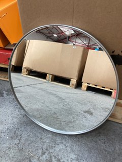 (COLLECTION ONLY) JOHN LEWIS & PARTNERS SCANDI 50CM ROUND MIRROR IN SILVER: LOCATION - AR14