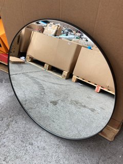 (COLLECTION ONLY) JOHN LEWIS & PARTNERS LARGE METAL FRAMED ROUND MIRROR 80CM: LOCATION - AR14