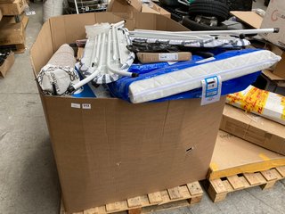 PALLET OF ASSORTED ITEMS TO INCLUDE MOTHER NURTURE COT MATTRESS: LOCATION - A7 (KERBSIDE PALLET DELIVERY)