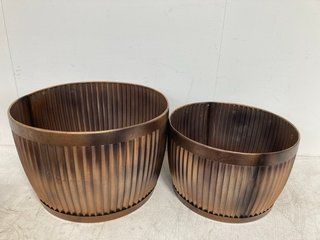 IVYLINE OUTDOOR HAMPTON COPPER BOWL PLANTER SET OF 2: LOCATION - B1