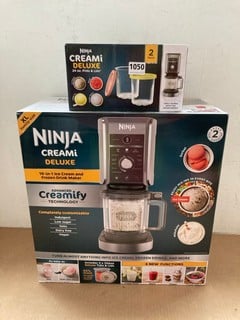 NINJA CREAMI DELUXE 10 IN 1 ICE CREAM & FROZEN DRINK MAKER - RRP £200 TO INCLUDE NINJA CREAMI DELUXE 24 OZ PINTS & LIDS: LOCATION - AR4