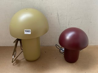 MUSHROOM FLOOR LIGHT TO INCLUDE BURGUNDY MUSHROOM FLOOR LIGHT: LOCATION - AR6