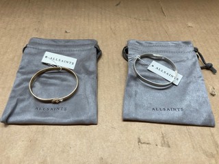 2 X XS/S ALLSAINTS BRACELETS IN BRONZE AND SILVER: LOCATION - AR9