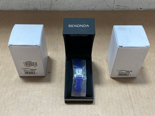 3 X SEKONDA LADIES BRACELET WATCH IN BLUE: LOCATION - AR10