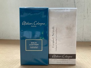 2 X ASSORTED GTELIES PARIS COLOGNE TO INCLUDE 1 X GOLD LEATHER PERFUME 200ML AND 1 X GRAND NEROLI PERFUME 200ML: LOCATION - AR10