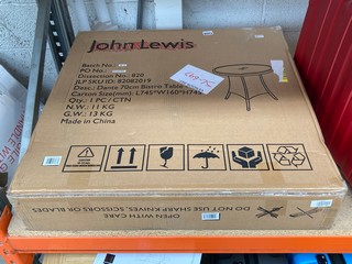 JOHN LEWIS AND PARTNERS DANTE 70CM BISTRO TABLE IN GREY: LOCATION - AR11