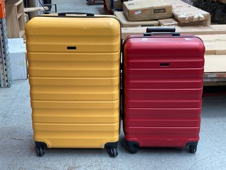 2 X JOHN LEWIS AND PARTNERS HARDCASE SUITCASES IN RED AND YELLOW: LOCATION - AR11