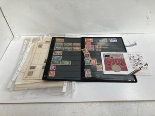 VINTAGE INTERNATIONAL STAMPS ON SHEETS AND A COMMEMORATIVE COIN COVER: LOCATION - AR16